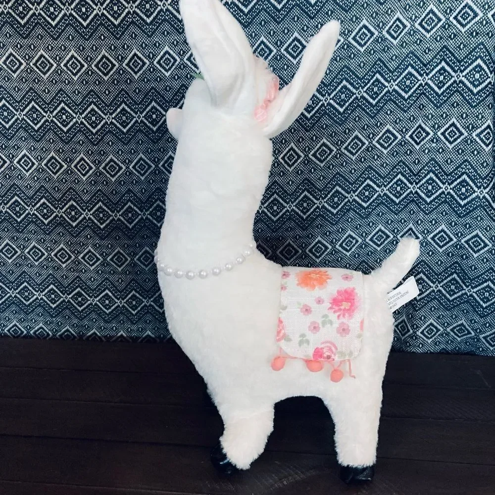Plush Spring Llama Alpaca Stuffed Animal Decor Statue